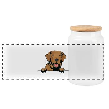 Broholmer Dog pour les amateurs de chiens - Boîte à biscuits avec couvercle en bois - blanc - Devant