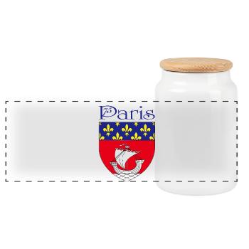 Paris - Panorama Keksdose mit Holzdeckel - Weiß - Vorne