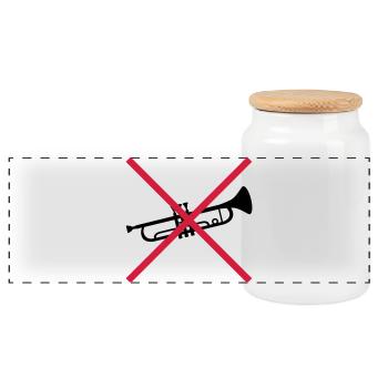 Trompette Bouclier Interdit - Boîte à biscuits avec couvercle en bois - blanc - Devant