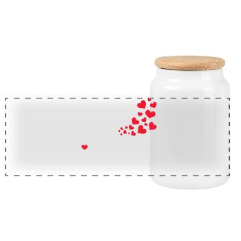 Monde Paix Cœur Paix Amour Humanité - Boîte à biscuits avec couvercle en bois - blanc - Devant
