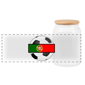 Portugal Seleção - Panoramic Cookie Jar with Wooden Lid - white - Front