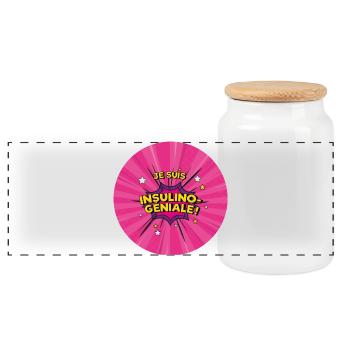 Je suis diabétique, je suis insulino-géniale ! - Boîte à biscuits avec couvercle en bois - blanc - Devant