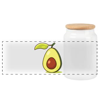 Avocat - Boîte à biscuits avec couvercle en bois - blanc - Devant