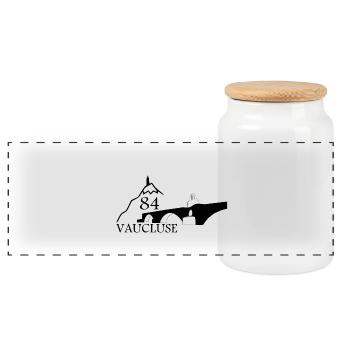 Vaucluse - Panoramic Cookie Jar with Wooden Lid - white - Front