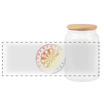 Cible - Boîte à biscuits avec couvercle en bois - blanc - Devant