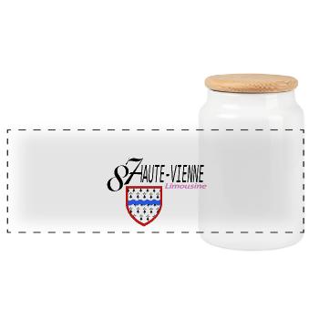 Haute-vienne - Boîte à biscuits avec couvercle en bois - blanc - Devant