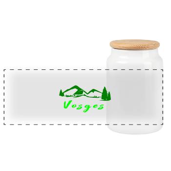 Vosges - Panoramic Cookie Jar with Wooden Lid - white - Front