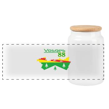 Vosges - Panoramic Cookie Jar with Wooden Lid - white - Front