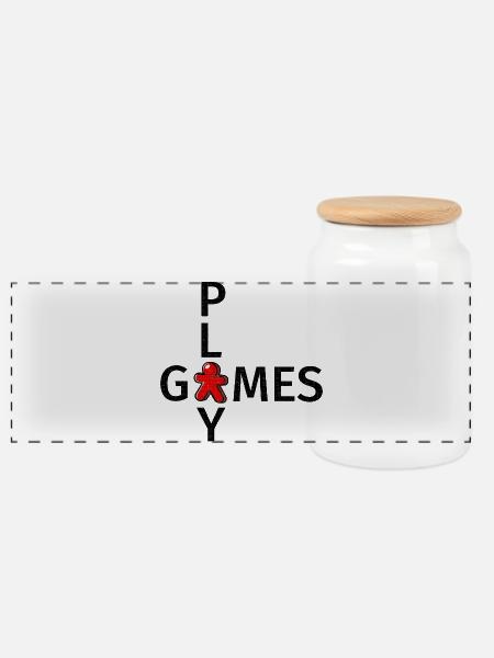 Meine Farbe ist Rot Brettspieler Play games - Panorama Keksdose mit Holzdeckel - Weiß