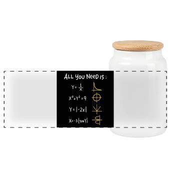 All You Need Is: Mathe Symbole - Panorama Keksdose mit Holzdeckel - Weiß - Vorne