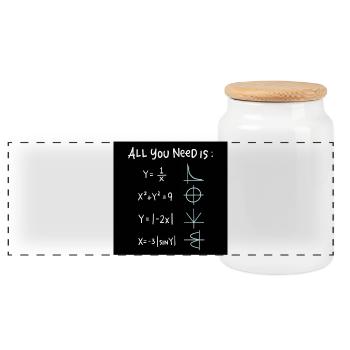 All You Need Is Math Symbols - Panoramic Cookie Jar with Wooden Lid - white - Front