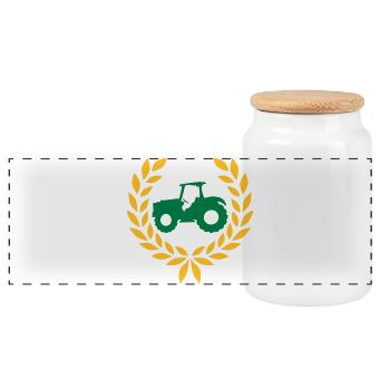 Tracteur Laurel Wreath Farm - Boîte à biscuits avec couvercle en bois - blanc - Devant