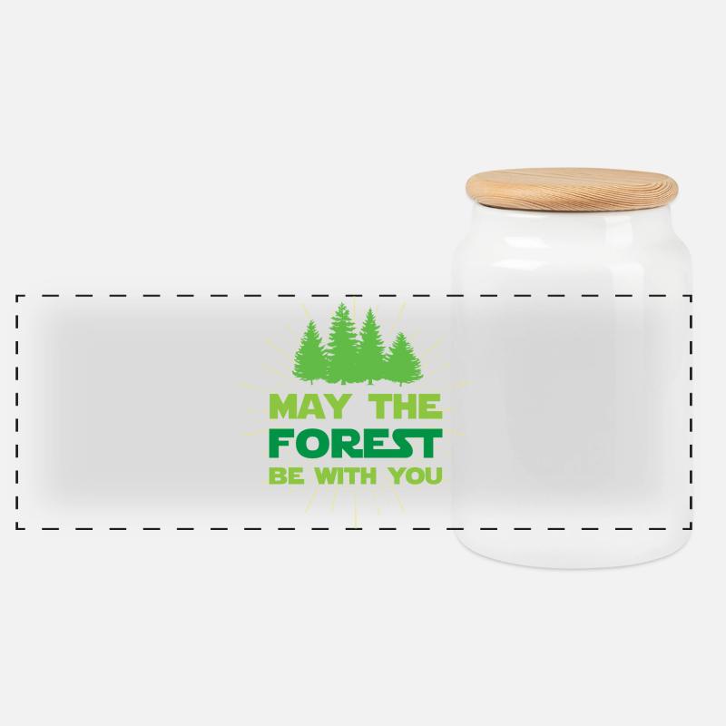 Möge der Wald mit dir sein - Panorama Keksdose mit Holzdeckel - Weiß