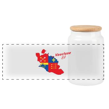 Vaucluse - Boîte à biscuits avec couvercle en bois - blanc - Devant