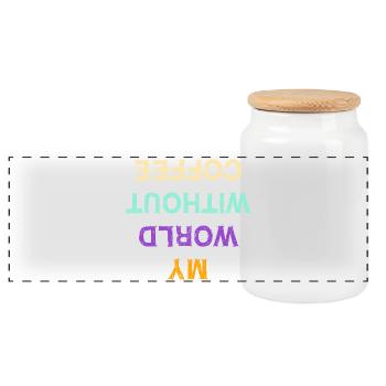 Funny Coffee Caffeine Statement Coffee Lovers - Panoramic Cookie Jar with Wooden Lid - white - Front