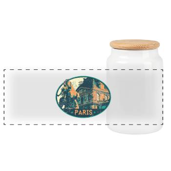 Badge retro, Paris France est ma ville natale - Boîte à biscuits avec couvercle en bois - blanc - Devant