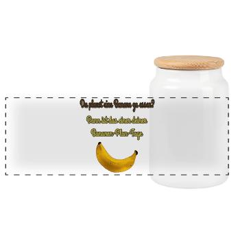 Bananen Witze, Bananen Plantage, lustige Sprüche - Panorama Keksdose mit Holzdeckel - Weiß - Vorne