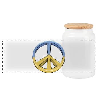 Signe de paix Design rétro Ukraine Anti-guerre - Boîte à biscuits avec couvercle en bois - blanc - Devant