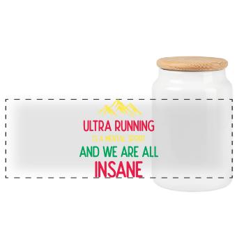 Ultra Running est un sport mental et nous sommes tous fous - Boîte à biscuits avec couvercle en bois - blanc - Devant
