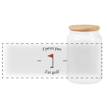 Je peux pas j'ai golf - Boîte à biscuits avec couvercle en bois - blanc - Devant