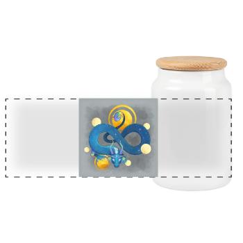 Blue Ink Spirits Posters - Dragon Bleu Arc-En-Ciel - Boîte à biscuits avec couvercle en bois - blanc - Devant