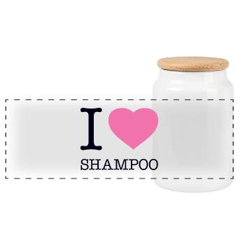 J’ADORE LE SHAMPOOING - Boîte à biscuits avec couvercle en bois - blanc - Devant