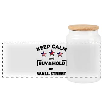 The Wall Street Investor - Panoramic Cookie Jar with Wooden Lid - white - Front