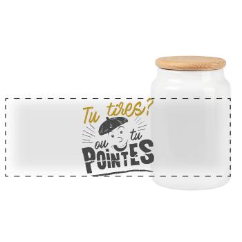 Tu tires, ou tu pointes ? joueur de pétanque - Boîte à biscuits avec couvercle en bois - blanc - Devant