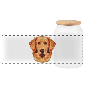 Gesicht Goldenretriever, hunderassen, süßes Hunde - Panorama Keksdose mit Holzdeckel - Weiß - Vorne