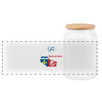 Hauts de seine - Boîte à biscuits avec couvercle en bois - blanc - Devant