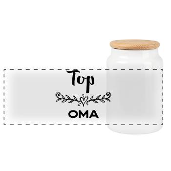Oma Statement Großmutter Gratulation Superoma - Panorama Keksdose mit Holzdeckel - Weiß - Vorne