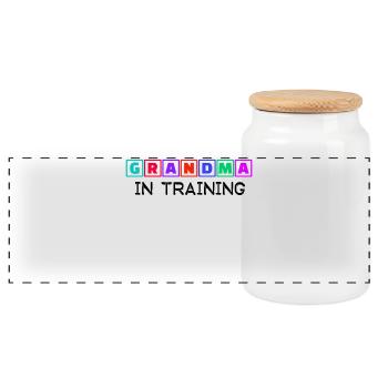 Humorous Statement Grandmother Grandma Old Woman - Panoramic Cookie Jar with Wooden Lid - white - Front