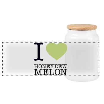 J’ADORE LE MELON MIEL Honigmelone - Boîte à biscuits avec couvercle en bois - blanc - Devant