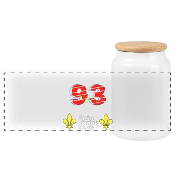 Seine saint denis - Panoramic Cookie Jar with Wooden Lid - white - Front