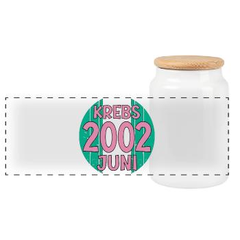 Sternzeichen Krebs Geburtstag Juni 2002 - Panorama Keksdose mit Holzdeckel - Weiß - Vorne