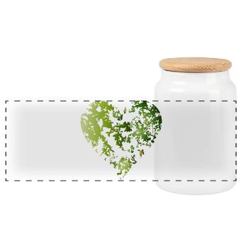 canopée verte d’une forêt en forme de cœur - Boîte à biscuits avec couvercle en bois - blanc - Devant