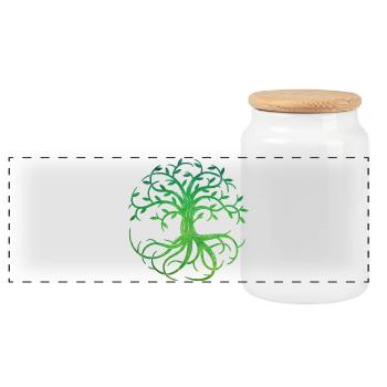 Celtic Tree of Life - Panoramic Cookie Jar with Wooden Lid - white - Front