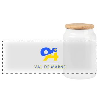 Val de marne - Panoramic Cookie Jar with Wooden Lid - white - Front