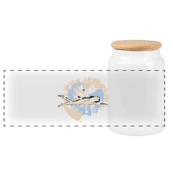 RIKELS Design Schwimmerin 2026 - Panorama Keksdose mit Holzdeckel - Weiß - Vorne