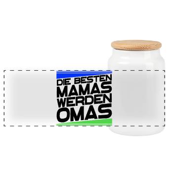 Gratulation Oma Statement Großmutter Alles Gute - Panorama Keksdose mit Holzdeckel - Weiß - Vorne