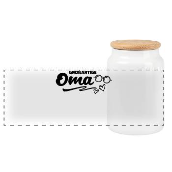 Cool Statement Alte Frau Pensionistin Brille - Panorama Keksdose mit Holzdeckel - Weiß - Vorne