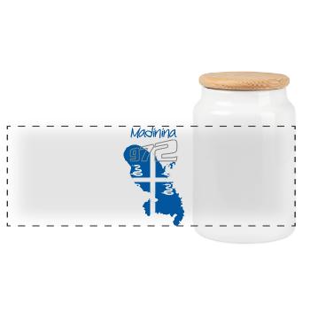 Martinique - Boîte à biscuits avec couvercle en bois - blanc - Devant