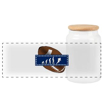 EVOLUTION AMERICAN FOOTBALL USA Cadeau - Boîte à biscuits avec couvercle en bois - blanc - Devant