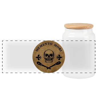 Memento Mori - Panoramic Cookie Jar with Wooden Lid - white - Front