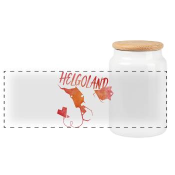 Helgoland - Panorama Keksdose mit Holzdeckel - Weiß - Vorne