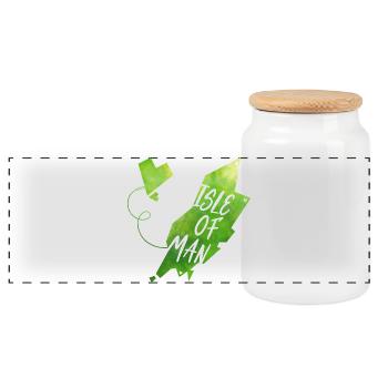 Île de Man - Boîte à biscuits avec couvercle en bois - blanc - Devant