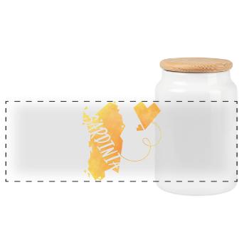 Sardinia - Panoramic Cookie Jar with Wooden Lid - white - Front