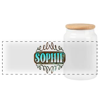 Nom Day Gifts Sophie - Nom de jeune fille - Boîte à biscuits avec couvercle en bois - blanc - Devant