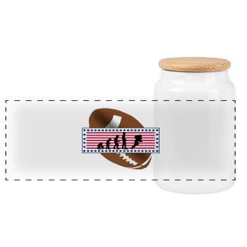 EVOLUTION AMERICAN FOOTBALL USA Flag Cadeau - Boîte à biscuits avec couvercle en bois - blanc - Devant
