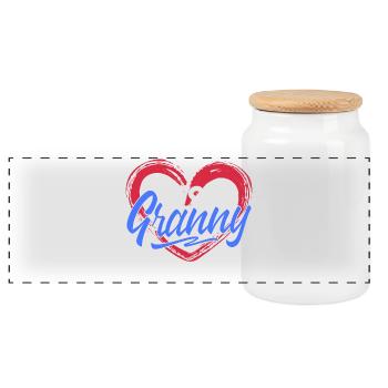 Meilleure grand-mère Grand-mère Déclaration de félicitations de grand-mère - Boîte à biscuits avec couvercle en bois - blanc - Devant